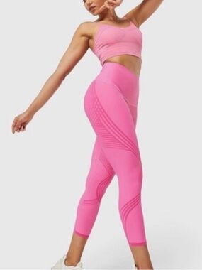 Fanka Body Sculpt Leggings (Reversible Wear) Size M Pink Full Length Athletic